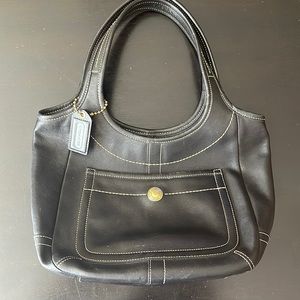 Vintage Coach Legacy Ergo Black Leather Shoulder Hobo Bag
